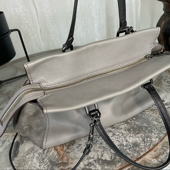 Coach Colorblock Mixed Leather Fulton 25006 DK/Heather Gray Black $350 - Picture 7 of 13